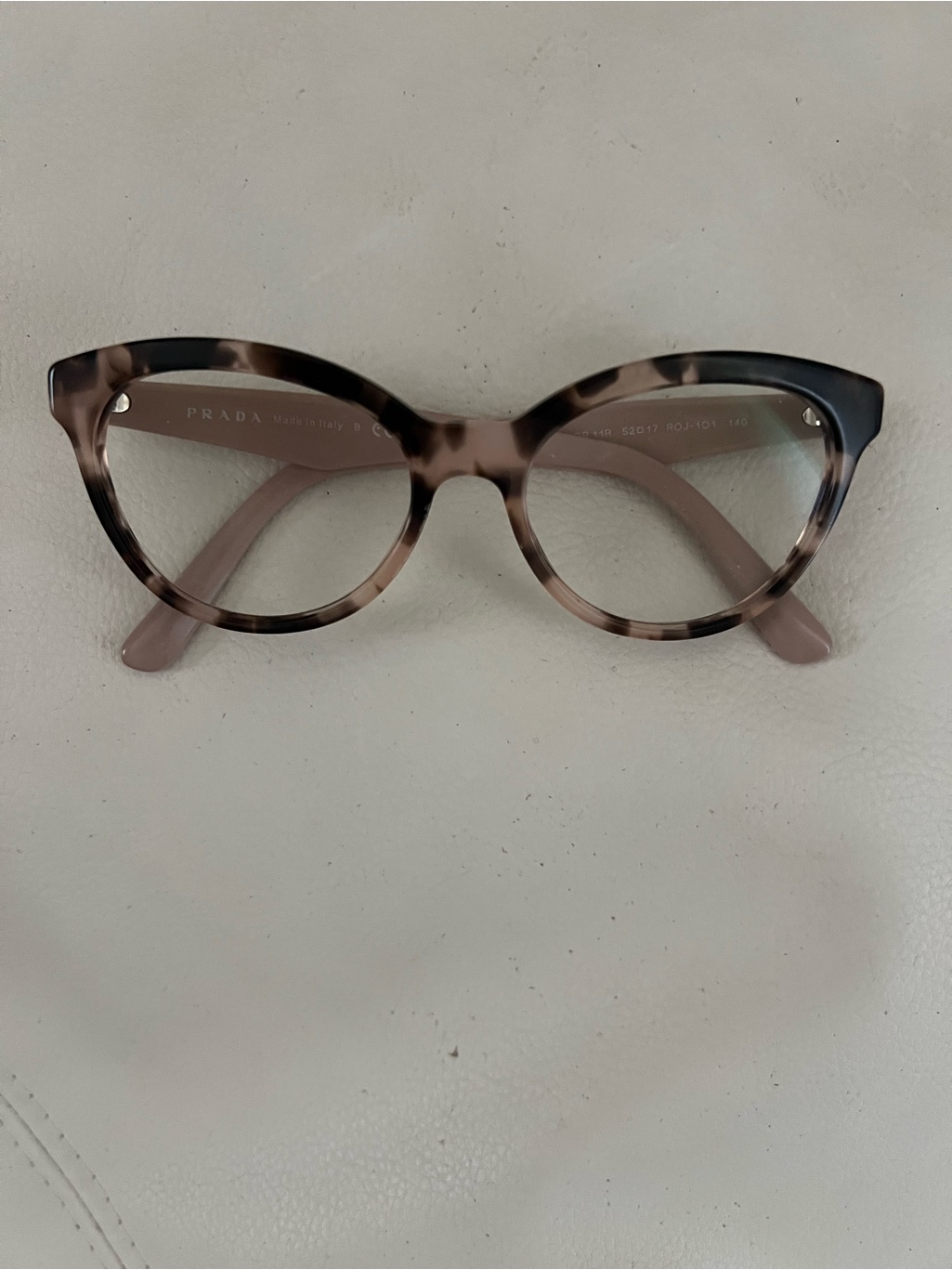 Prada Women's Cat Eye Tortoiseshell Optical Glasses-Dusty Pink Bowsgreat Shape!